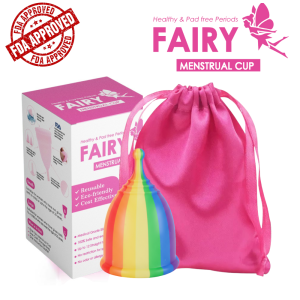 Premium Rainbow Coloured Fairy Menstrual Cup for Women In Small Size